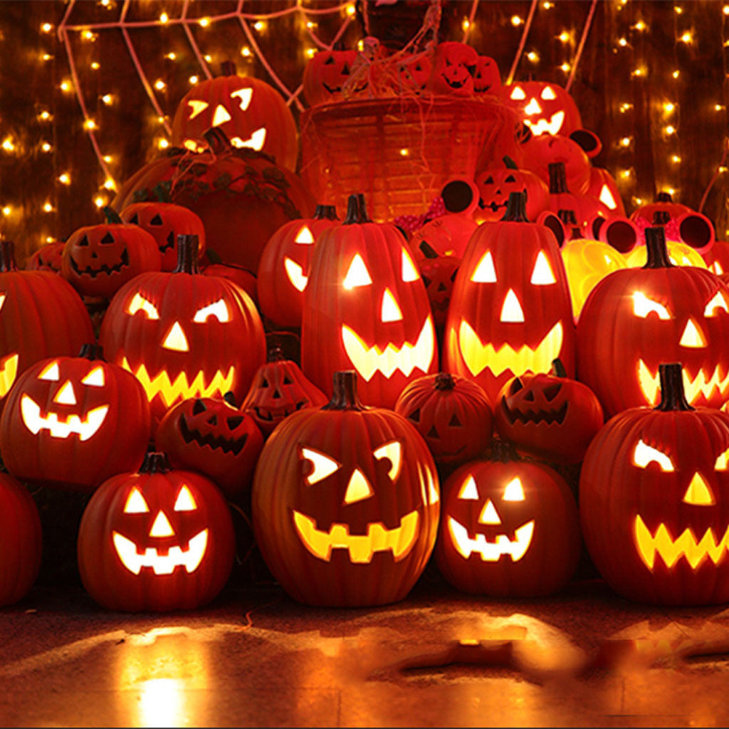 Decorazione in plastica soffiata con lanterna di zucca di Halloween