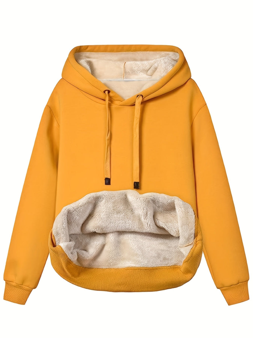 Felpa con cappuccio isolante da donna - Pullover rilassato, pile