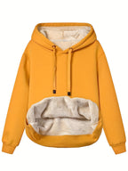 Felpa con cappuccio isolante da donna - Pullover rilassato, pile