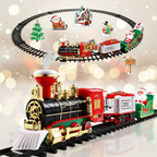 Set trenino elettrico di Natale per bambini | Con effetto fumo, luci e suoni realistici (regalo di Natale)