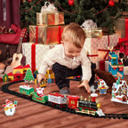 Set trenino elettrico di Natale per bambini | Con effetto fumo, luci e suoni realistici (regalo di Natale)