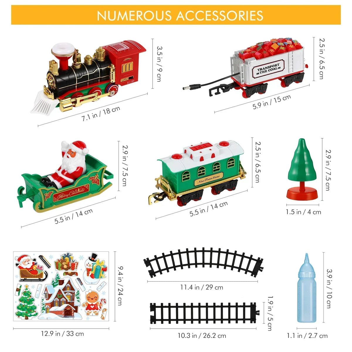 Set trenino elettrico di Natale per bambini | Con effetto fumo, luci e suoni realistici (regalo di Natale)