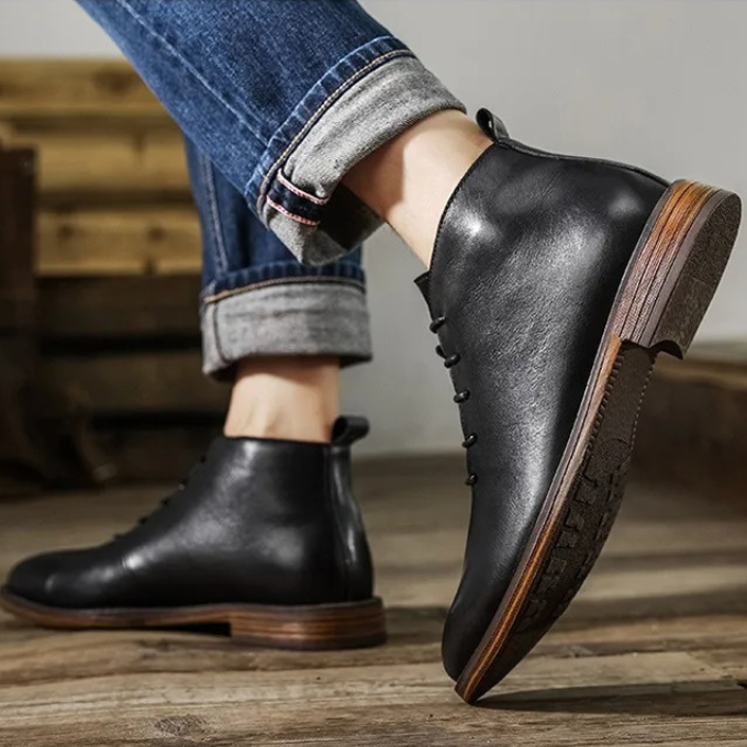 Stivali eleganti in pelle versatili da uomo | Stile e comfort per tutto il giorno