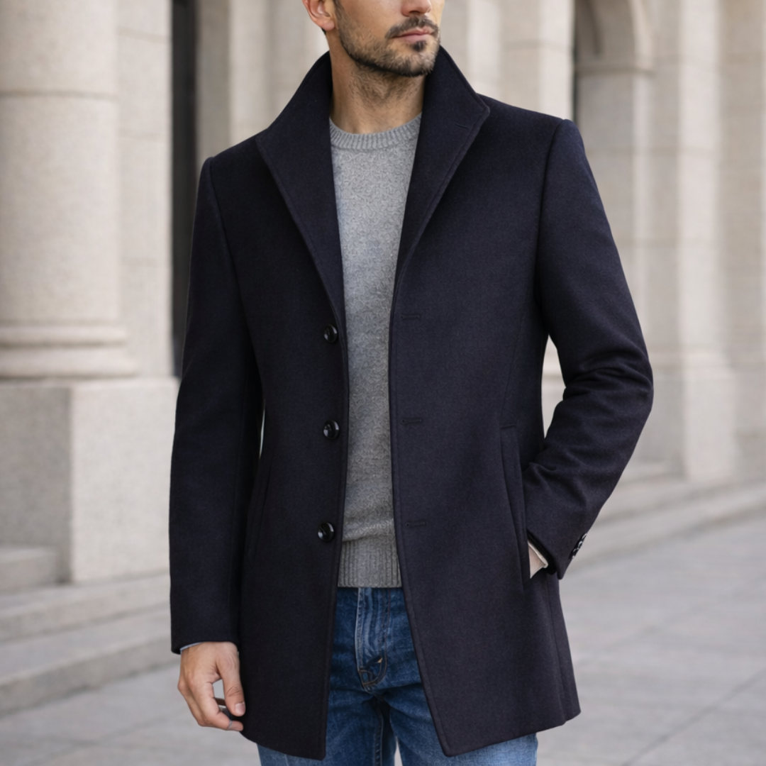 Elegante cappotto invernale lungo da uomo per il massimo calore