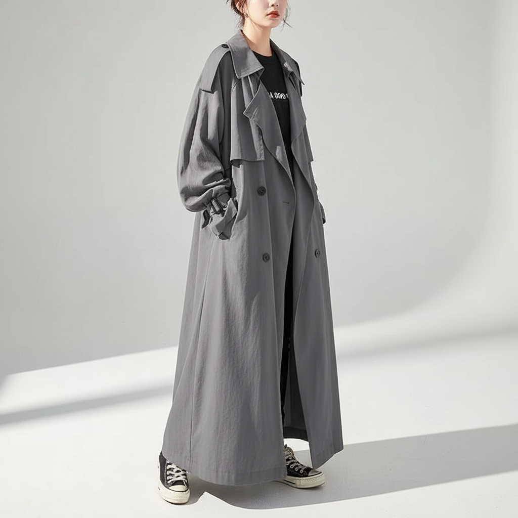 Trench lungo oversize da donna