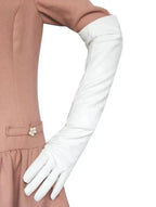 Guanti eleganti da donna in pelle vegana al gomito