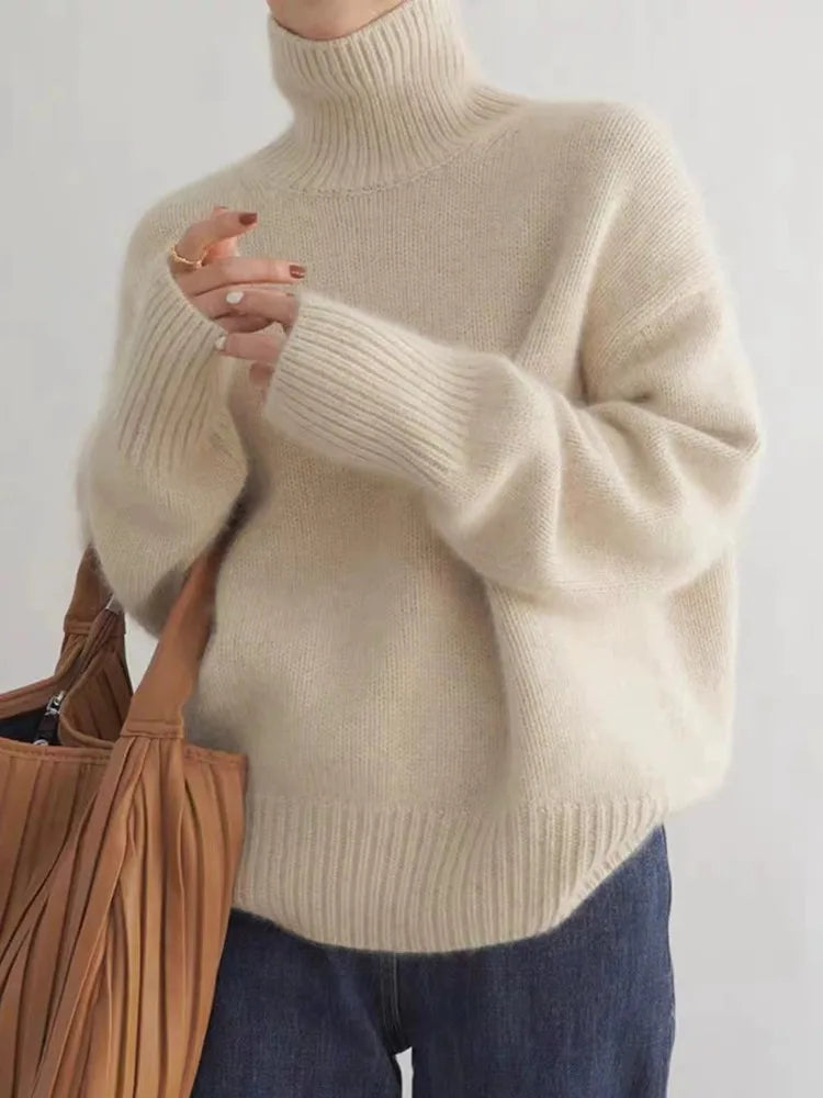 Maglione elegante a collo alto da donna | Stile accogliente e versatile
