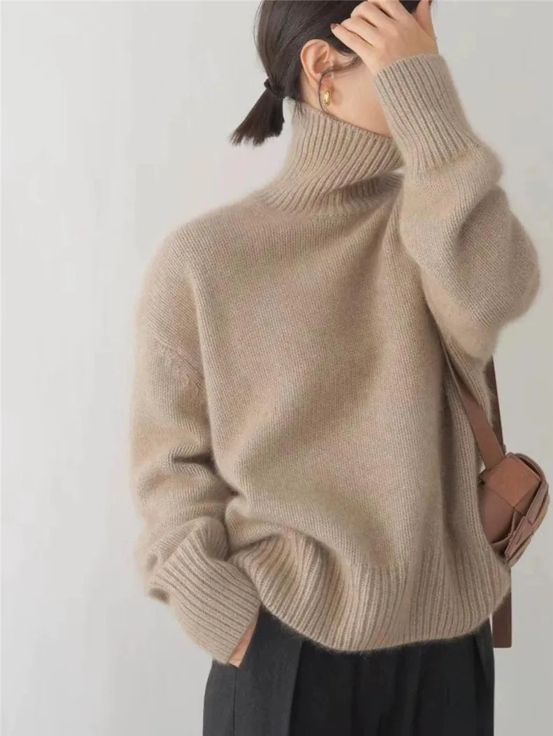 Maglione elegante a collo alto da donna | Stile accogliente e versatile