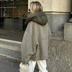 Felpa con cappuccio con zip da donna chic