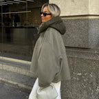 Felpa con cappuccio con zip da donna chic