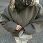 Felpa con cappuccio con zip da donna chic