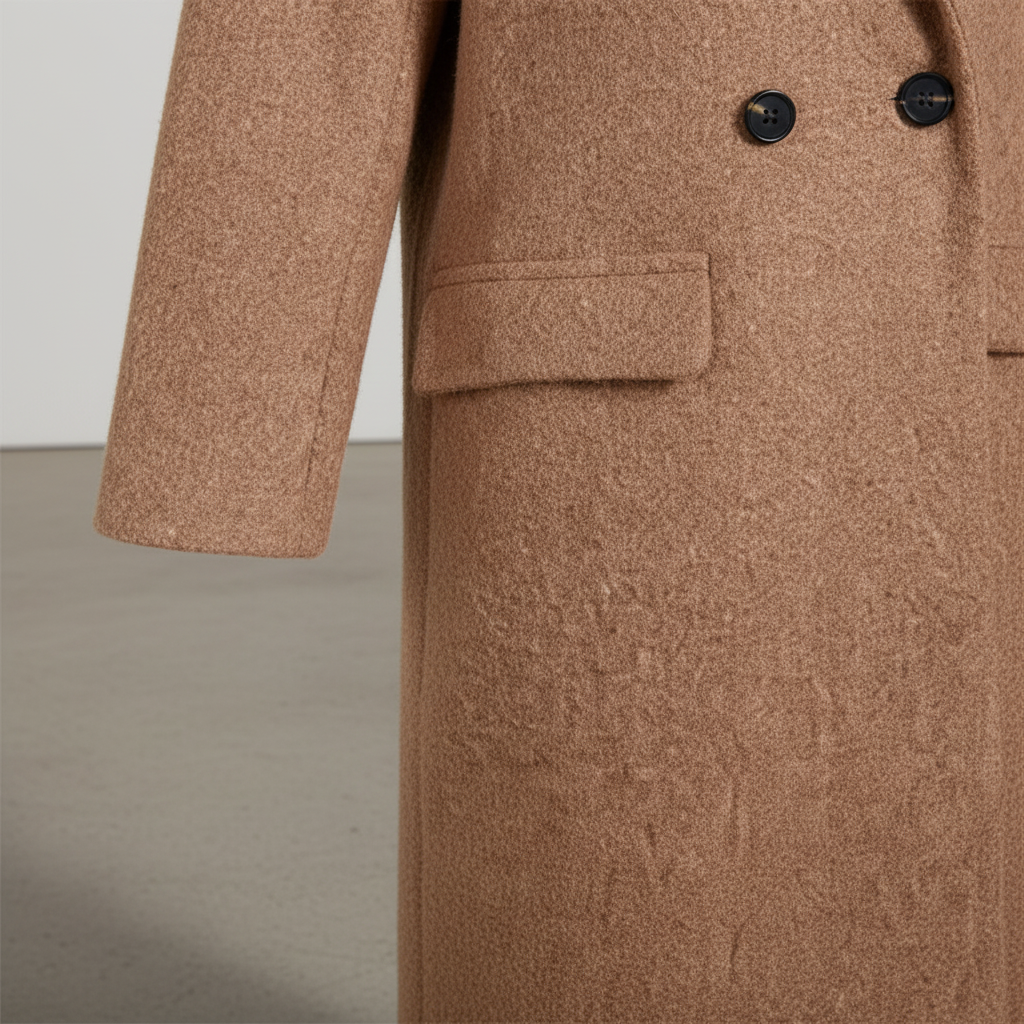 Cappotto Lungo da Donna con Chiusura a Bottoni