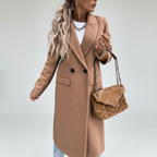 Cappotto Lungo da Donna con Chiusura a Bottoni