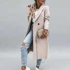 Cappotto Lungo da Donna con Chiusura a Bottoni