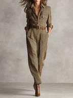 Tuta casual elegante da donna - Su misura e con cintura