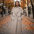 Cappotto lungo doppiopetto elegante da donna