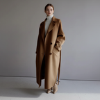 Cappotto lungo doppiopetto elegante da donna