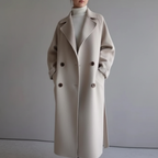 Cappotto lungo doppiopetto elegante da donna