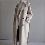Cappotto lungo doppiopetto elegante da donna