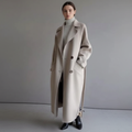 Cappotto lungo doppiopetto elegante da donna