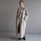 Cappotto lungo doppiopetto elegante da donna