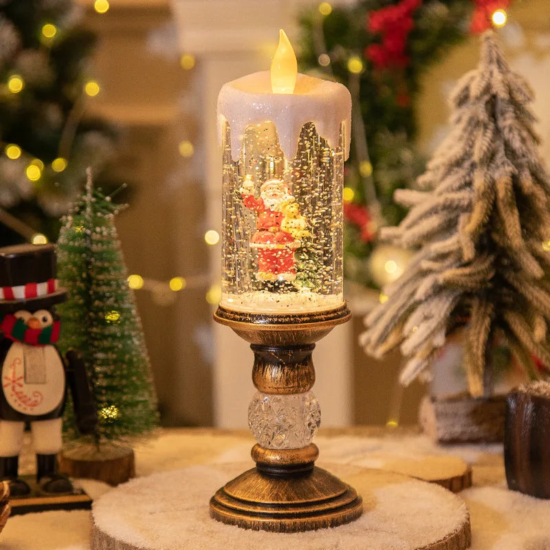 Decorazione natalizia con candele a led festive