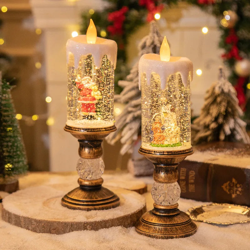 Decorazione natalizia con candele a led festive