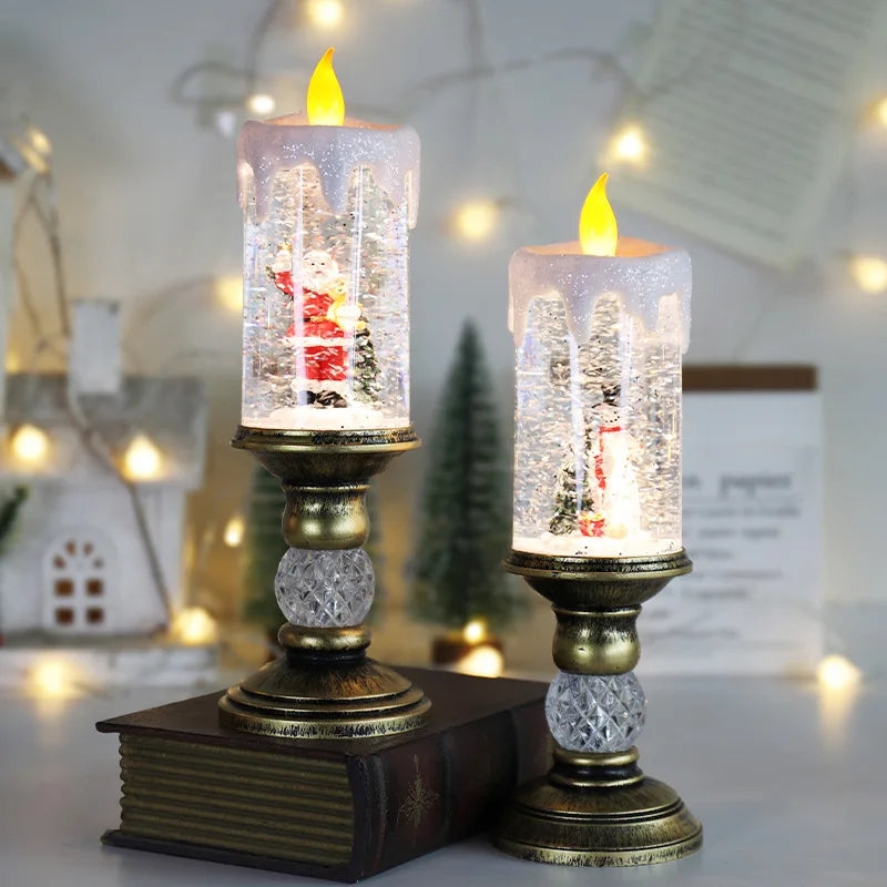 Decorazione natalizia con candele a led festive