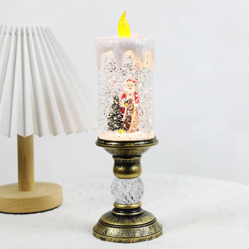 Decorazione natalizia con candele a led festive