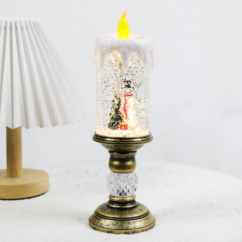 Decorazione natalizia con candele a led festive