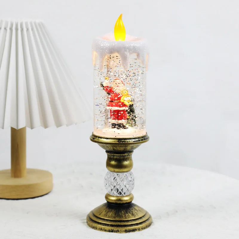 Decorazione natalizia con candele a led festive