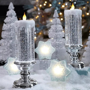 Incantevoli luci natalizie a LED glitterate