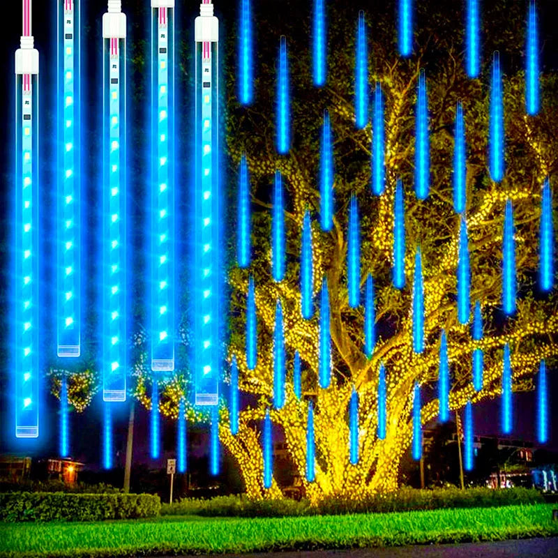 Decorazione da giardino con luci natalizie a forma di meteora