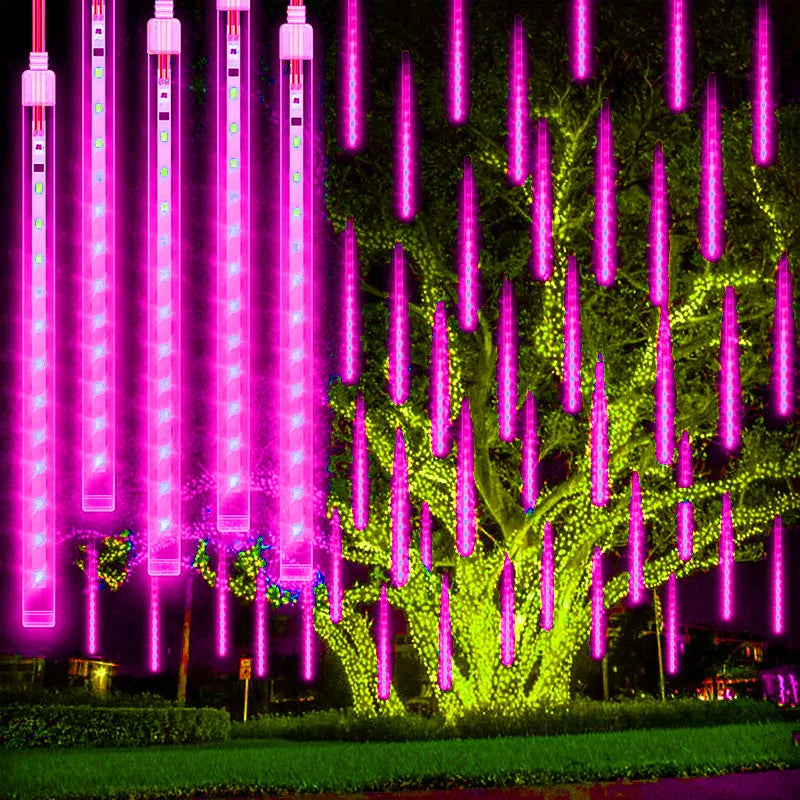Decorazione da giardino con luci natalizie a forma di meteora