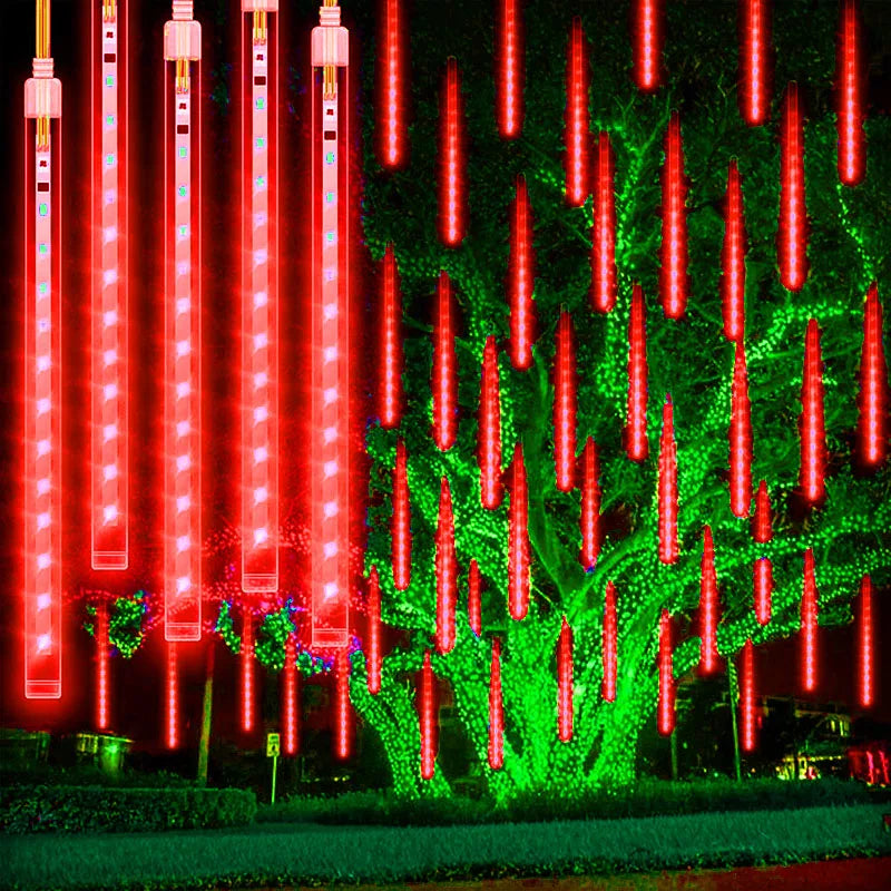 Decorazione da giardino con luci natalizie a forma di meteora