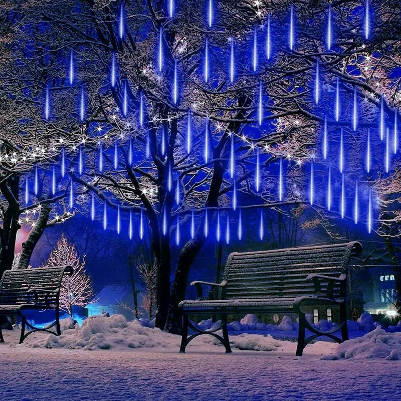 Decorazione da giardino con luci natalizie a forma di meteora