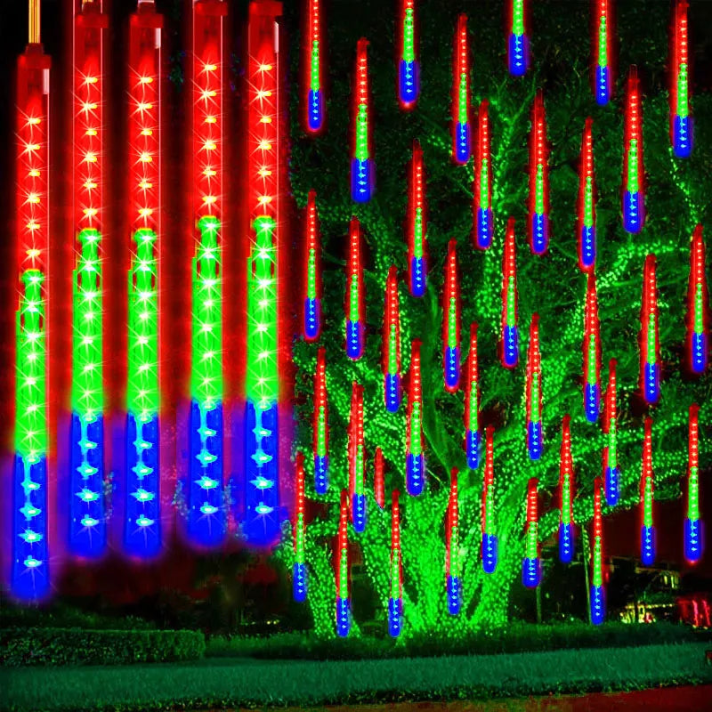 Decorazione da giardino con luci natalizie a forma di meteora