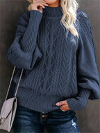 Dames Gebreide Pullover met Halfhoge Kraag | Elegante e confortevole