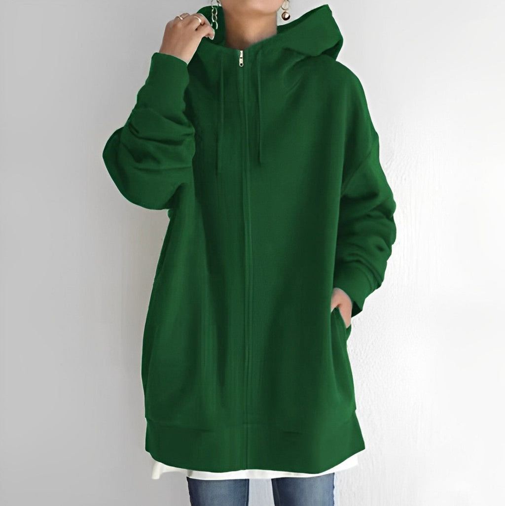 Calda felpa con cappuccio in pile da donna: pile oversize spazzolato