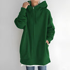 Calda felpa con cappuccio in pile da donna: pile oversize spazzolato