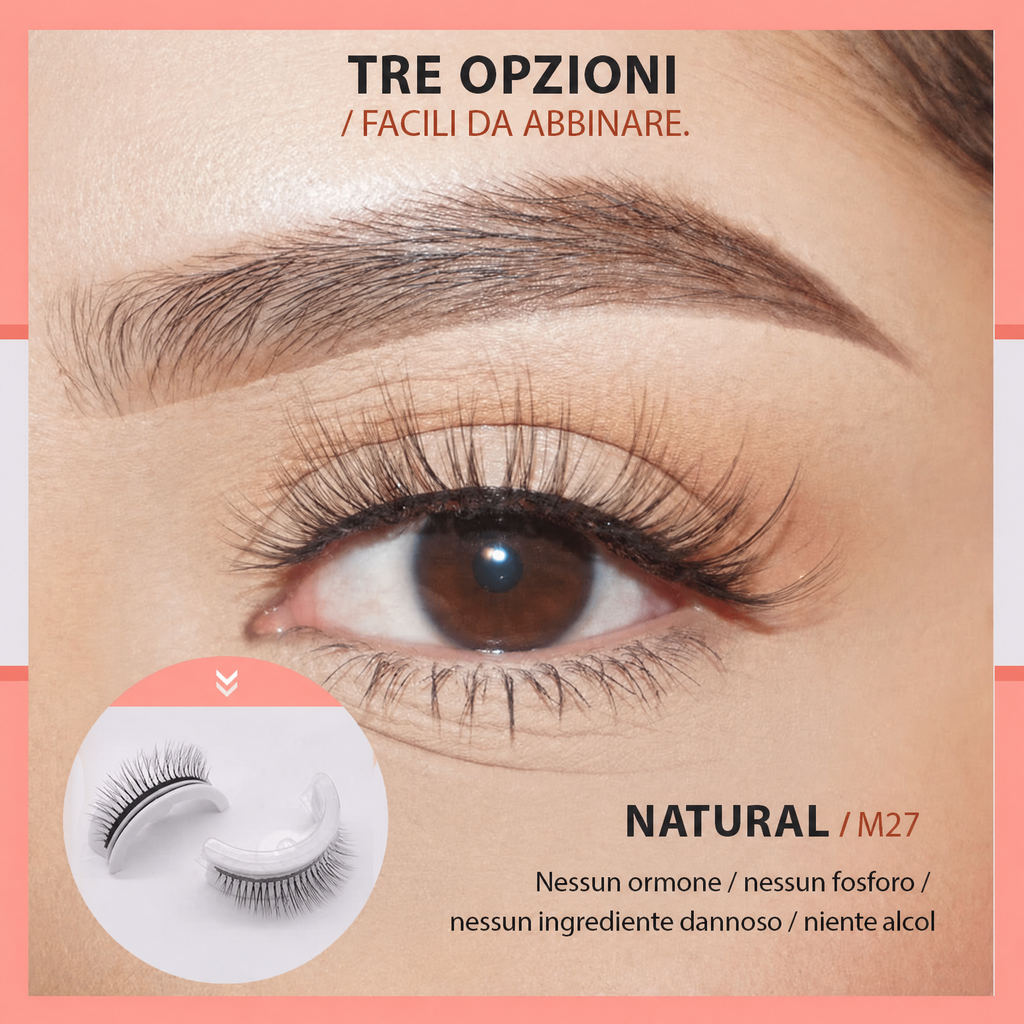 Ciglia autoadesive impermeabili e riutilizzabili