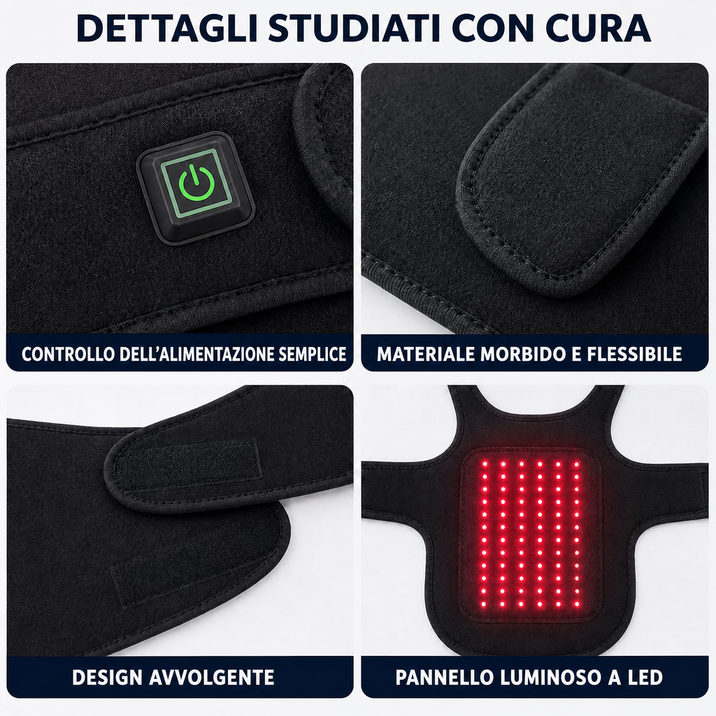 Pettorina a luce rossa per cani e gatti – 660nm + 850nm vicino infrarosso per comfort di schiena, anche, articolazioni e