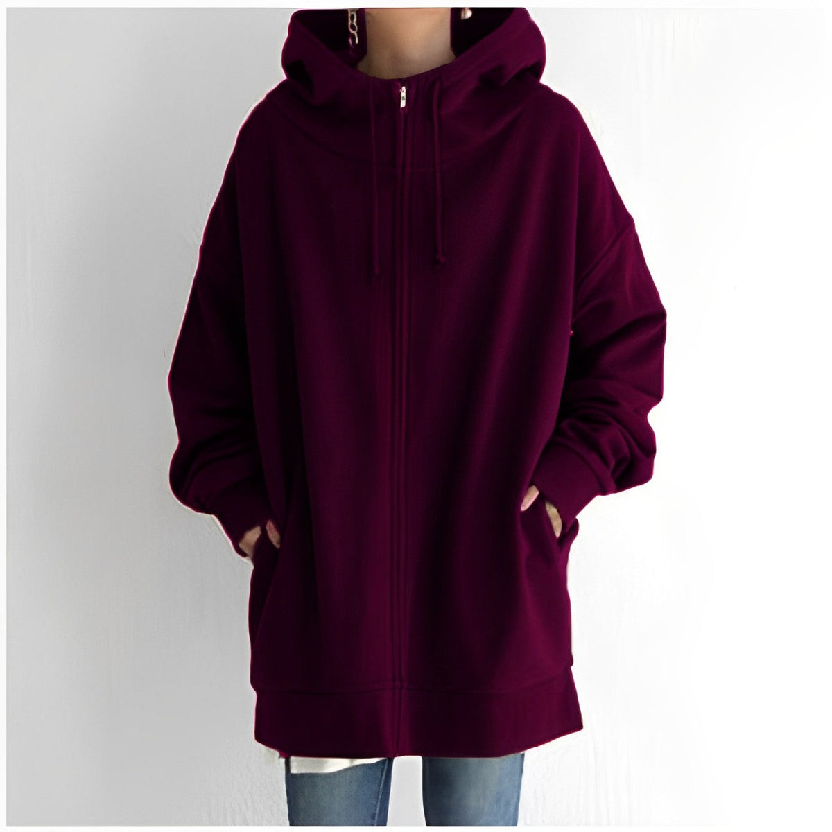 Calda felpa con cappuccio in pile da donna: pile oversize spazzolato