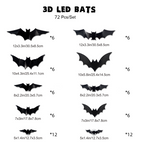 Decorazione da parete a LED pipistrello 3D | Rendi la tua casa il palcoscenico di Halloween più spettrale con illusioni volanti realistiche!