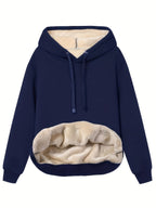 Felpa con cappuccio isolante da donna - Pullover rilassato, pile