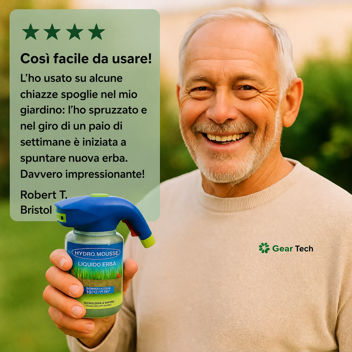 Liquid Lawn Hydro Mousse Spray On Grass Seed | Applicazione semplice per prati diradati e aree ad alto calpestio