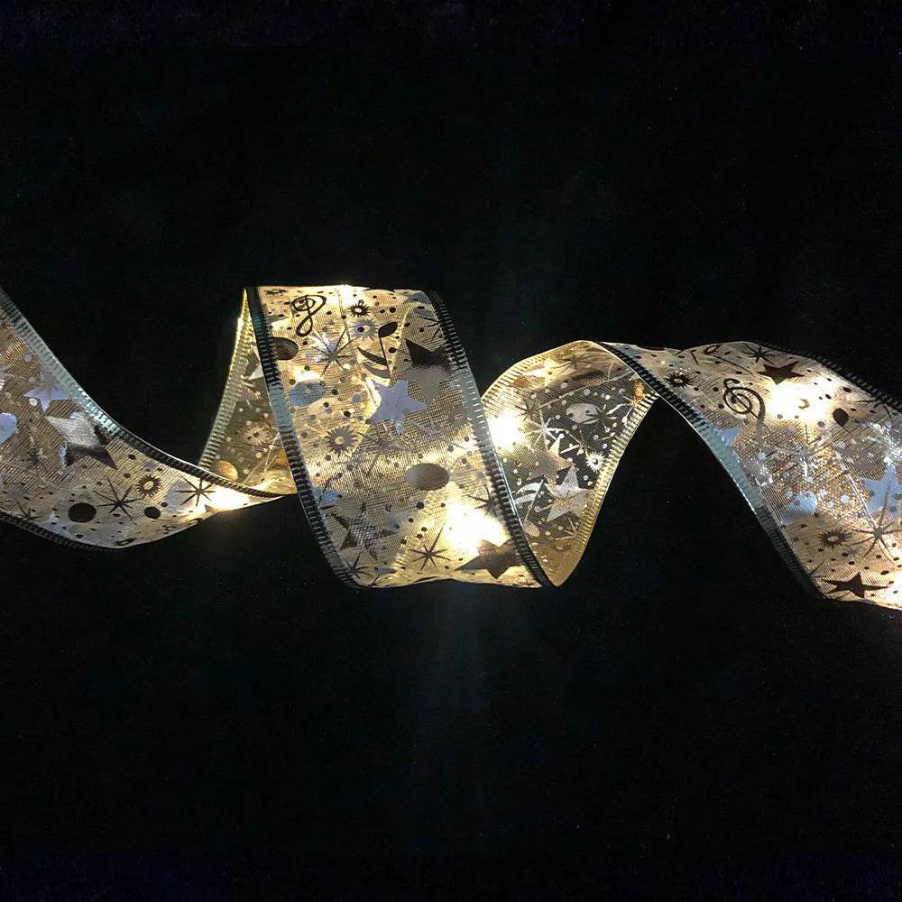 Luci a LED Decorazioni natalizie con nastro a doppio strato con stampa a caldo
