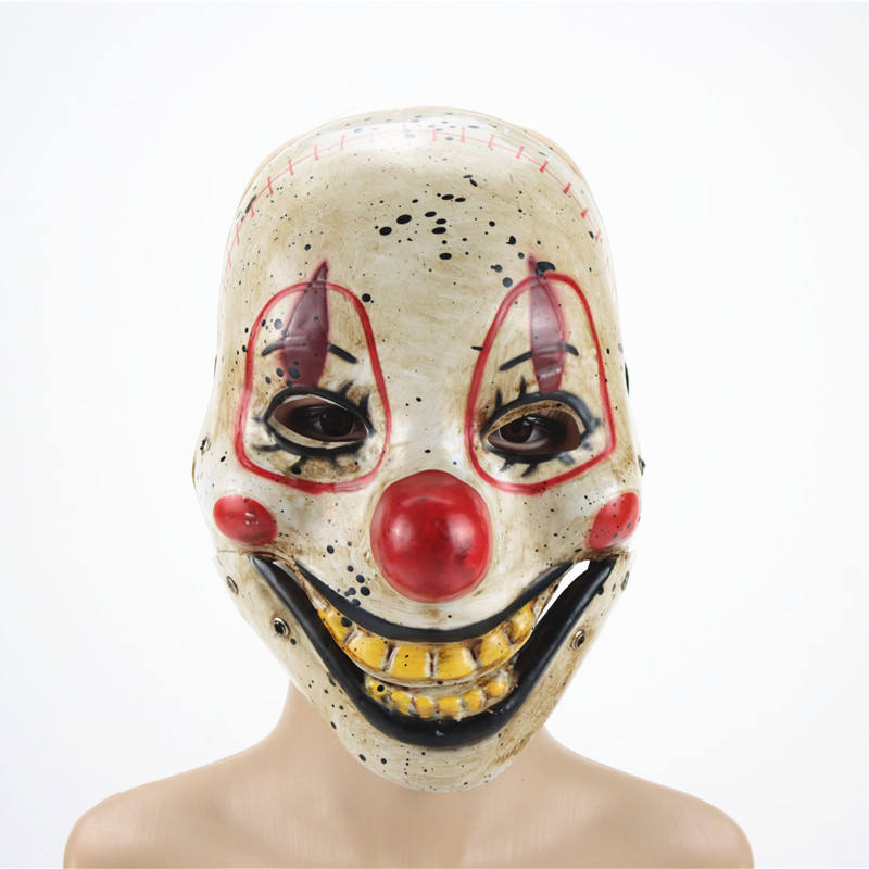 Costume di Halloween horror a testa intera con maschera da clown spaventoso