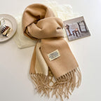 Calda sciarpa da donna - Inverno reversibile in cashmere con frange