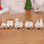 Set di ornamenti per la decorazione del treno di Natale in legno
